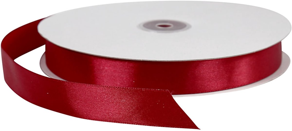 Satijn lint, b: 20 mm, antiek rood, 100 m