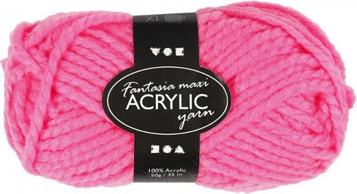 acrylgaren lichtroze 35 m. 50 gram