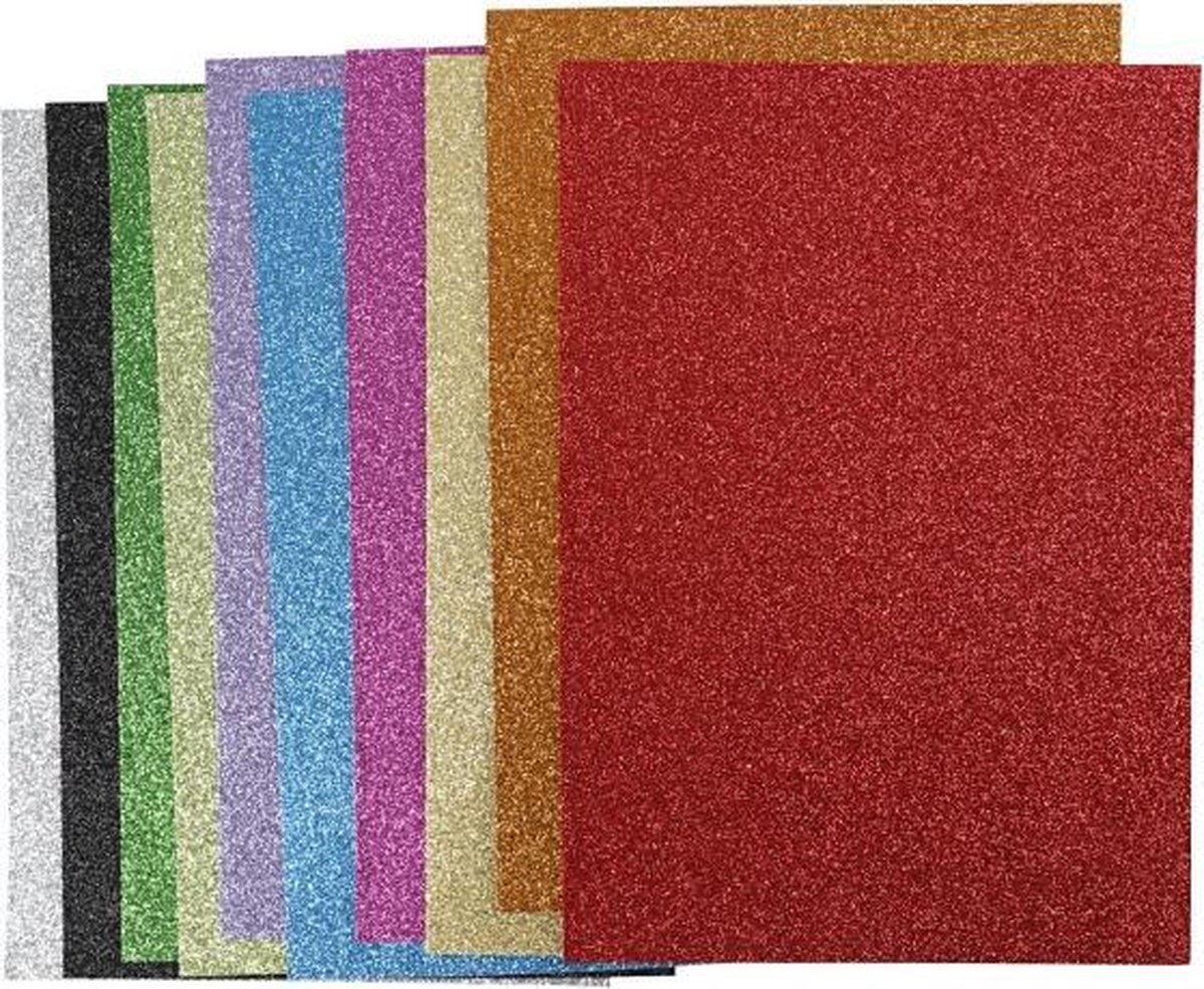 foam vellen A4 glitter 10 stuks