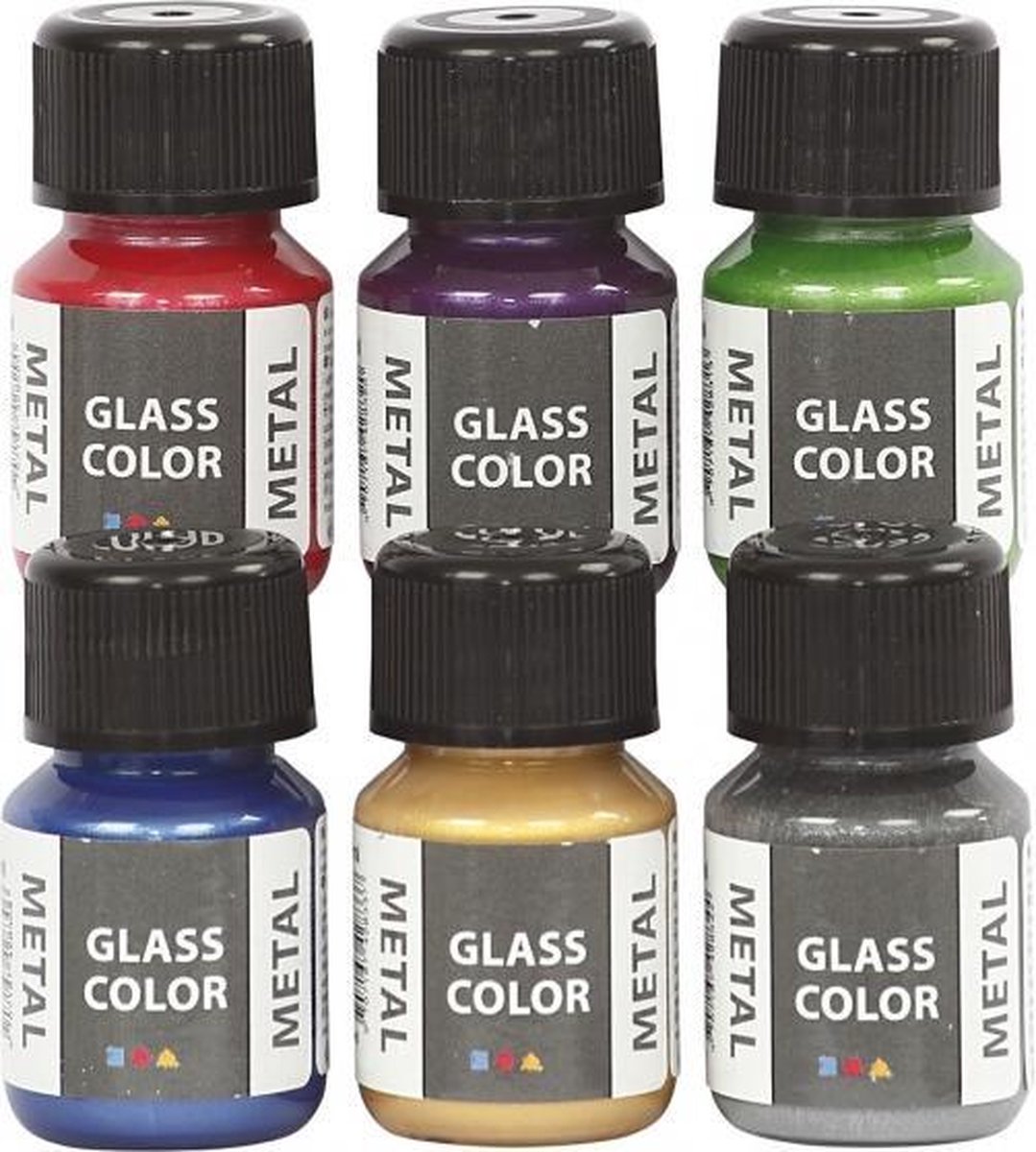 glas- & porseleinverf Glass Color 6 stuks 30 ml multicolor