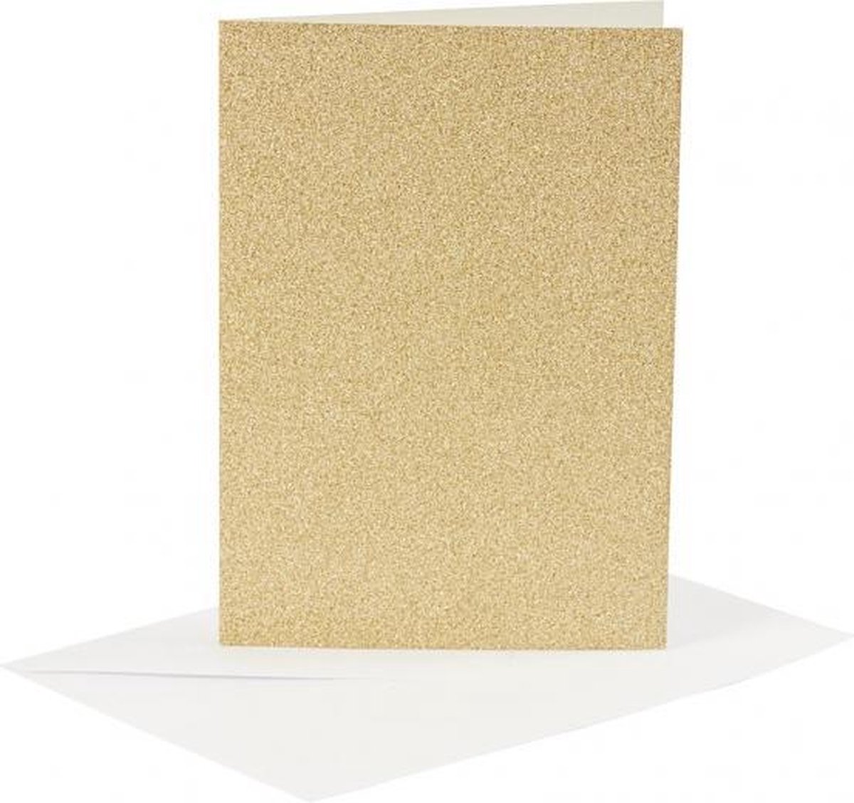 glitterkaarten met enveloppen 10,5 x 15 cm 4 stuks goud