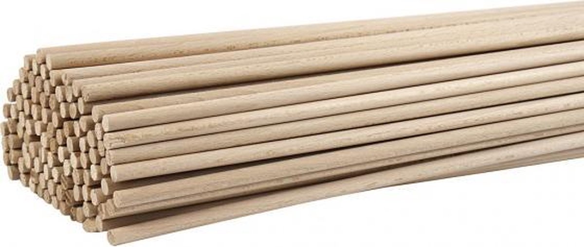 houten bloemstokken 8 mm 60 cm blank 10 stuks