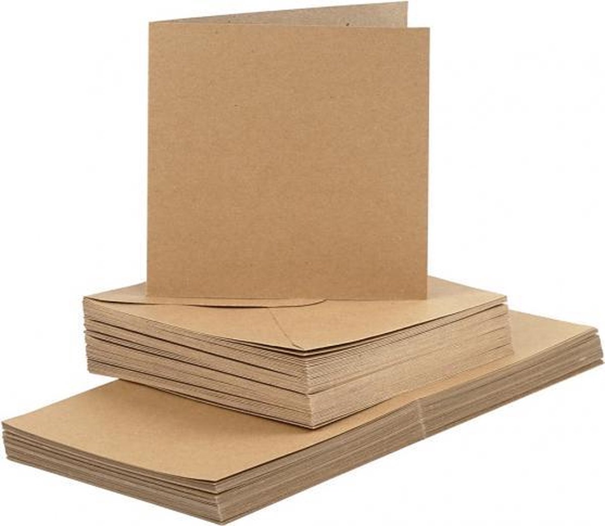 kaarten en enveloppen 15 x 15 cm 50 sets naturel