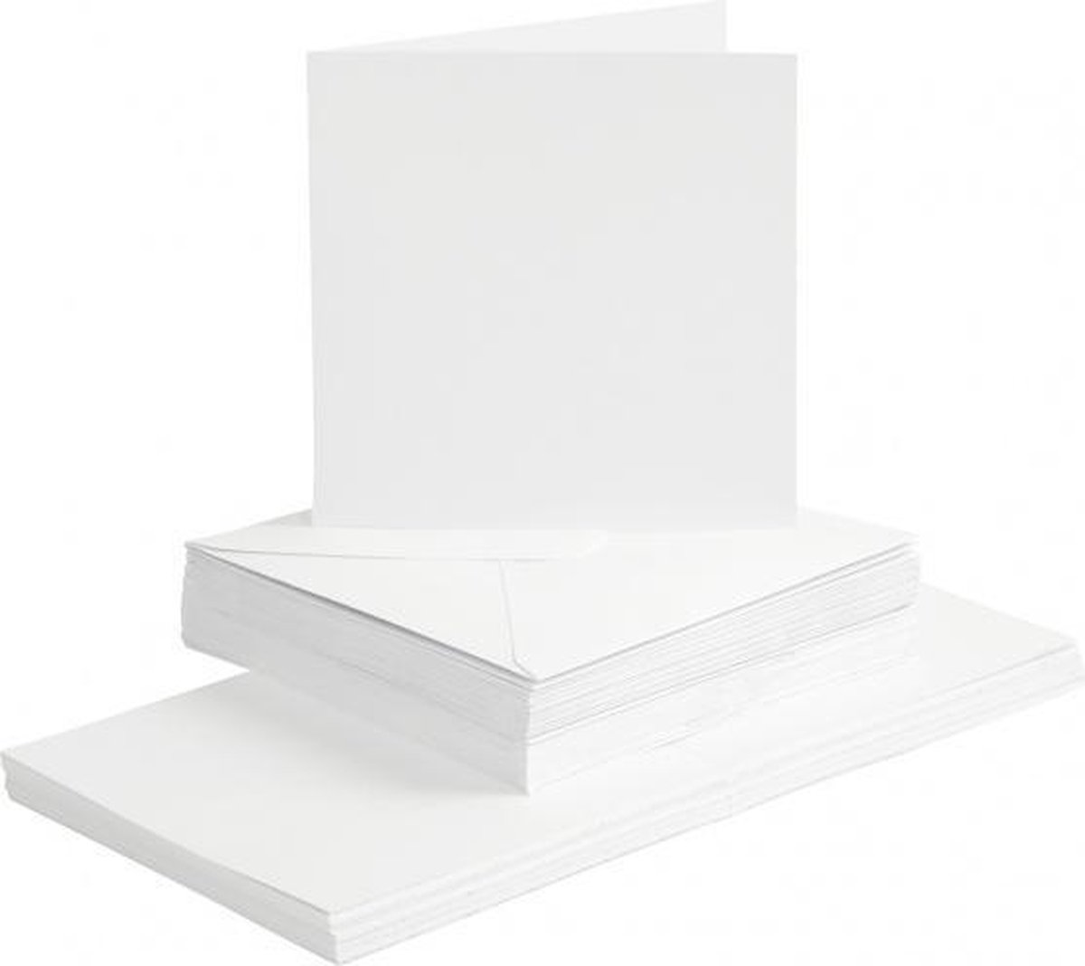 kaarten en enveloppen 15 x 15 cm 50 sets wit