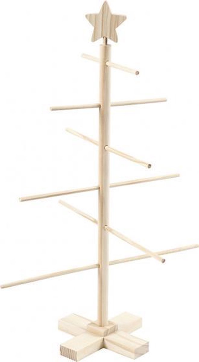 kerstboom junior 60 x 40,5 cm hout beige