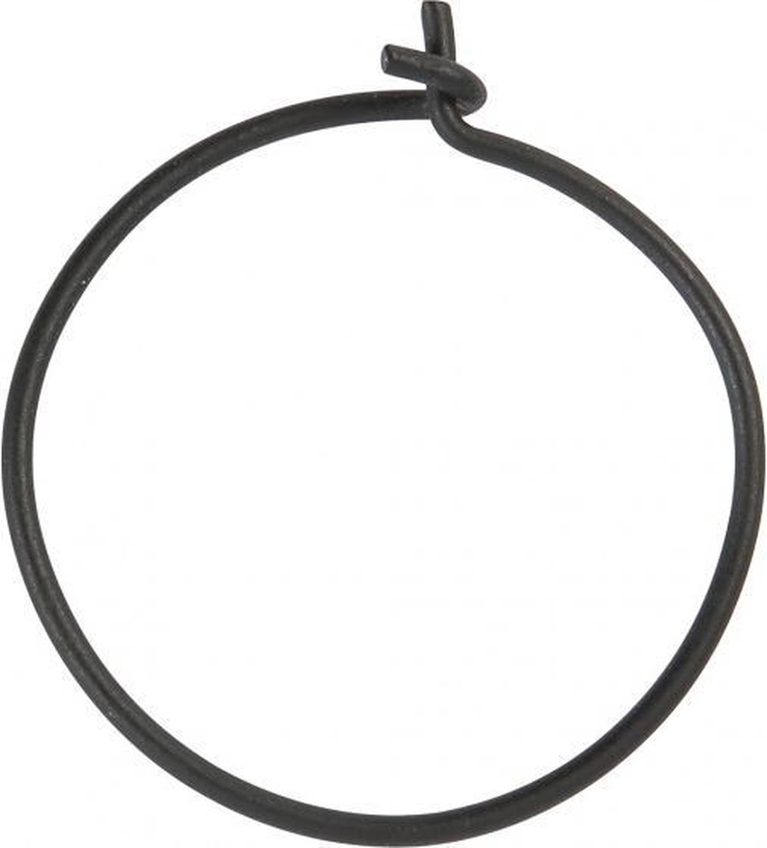 oorbellen 20 mm rond 8 stuks zwart