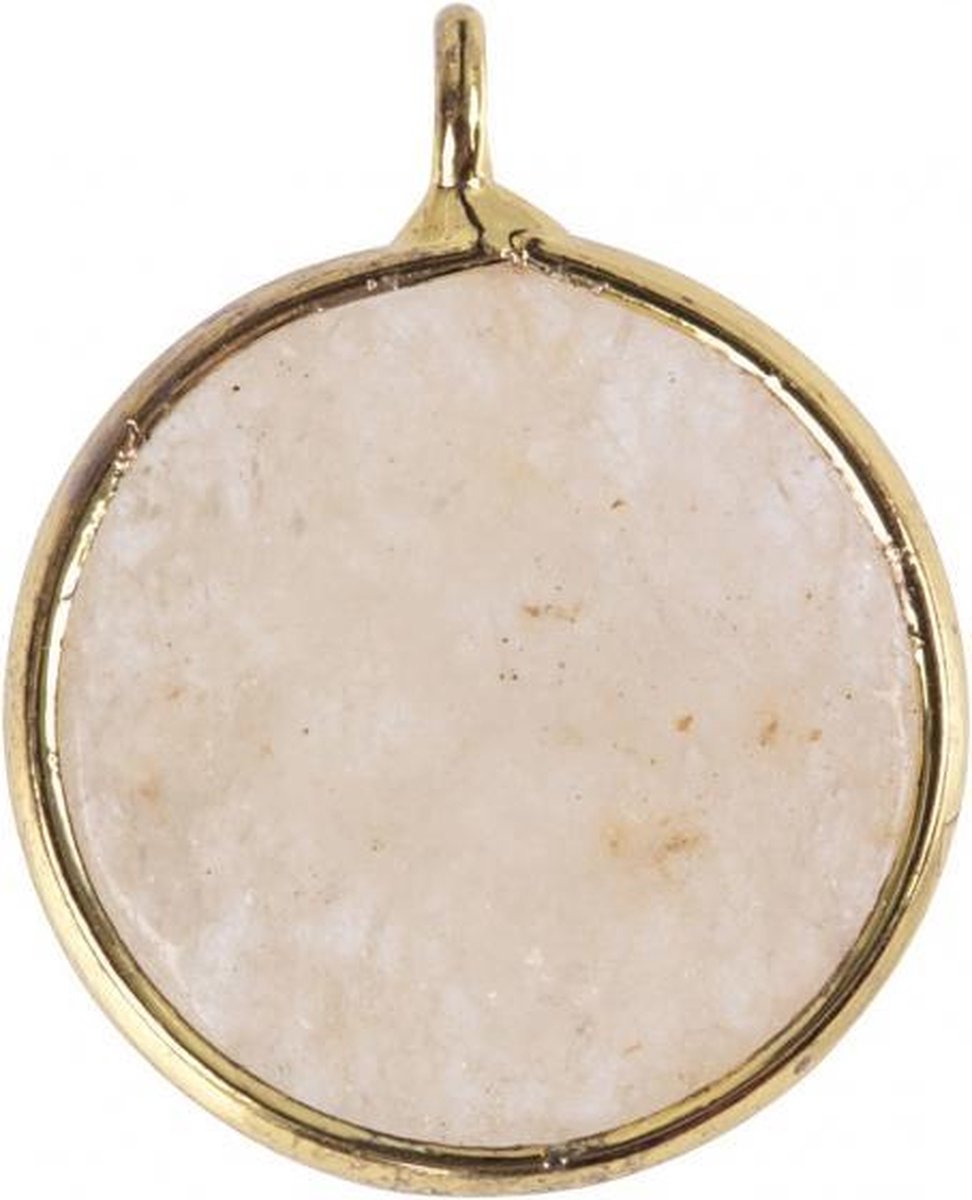 sieradenhanger 1,5 cm rond beige jadesteen