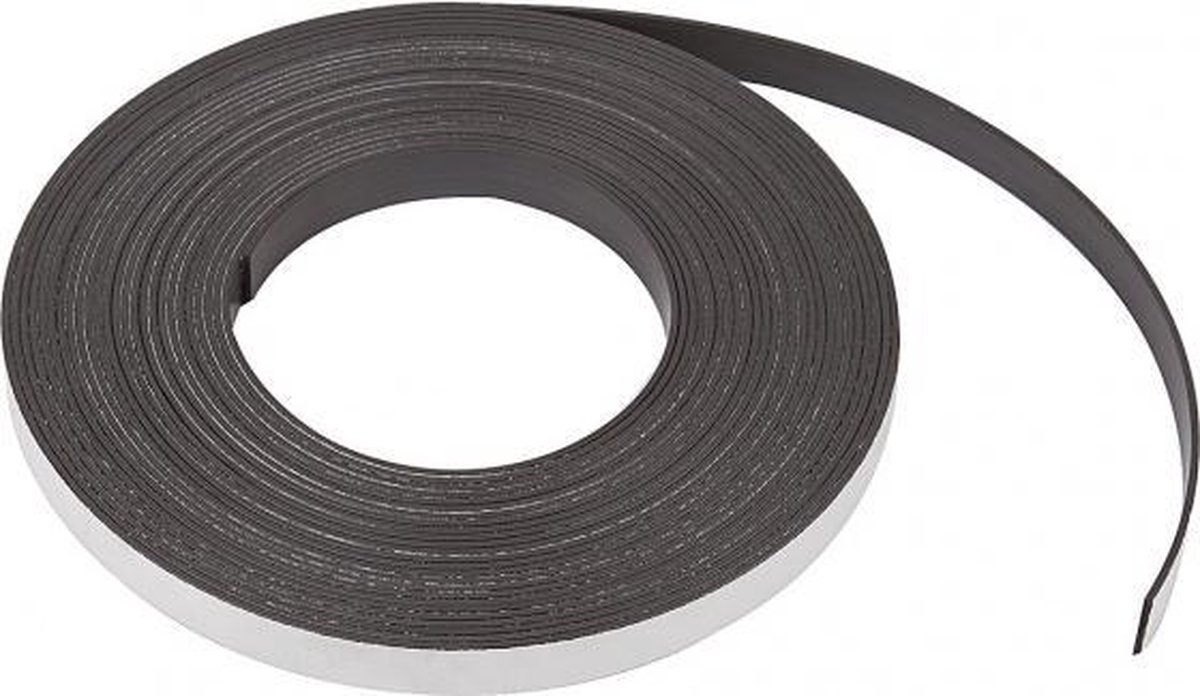 zelfklevende magneetband 12,5 mm / 1,5 mm zwart 10 meter