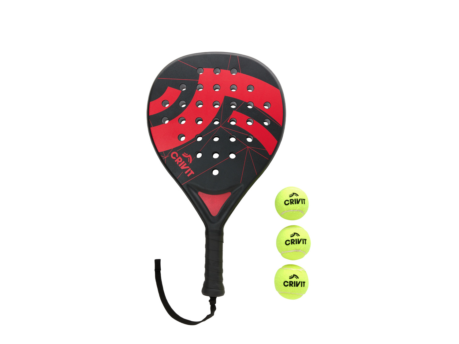 CRIVIT Padelracketset (Rood/zwart)