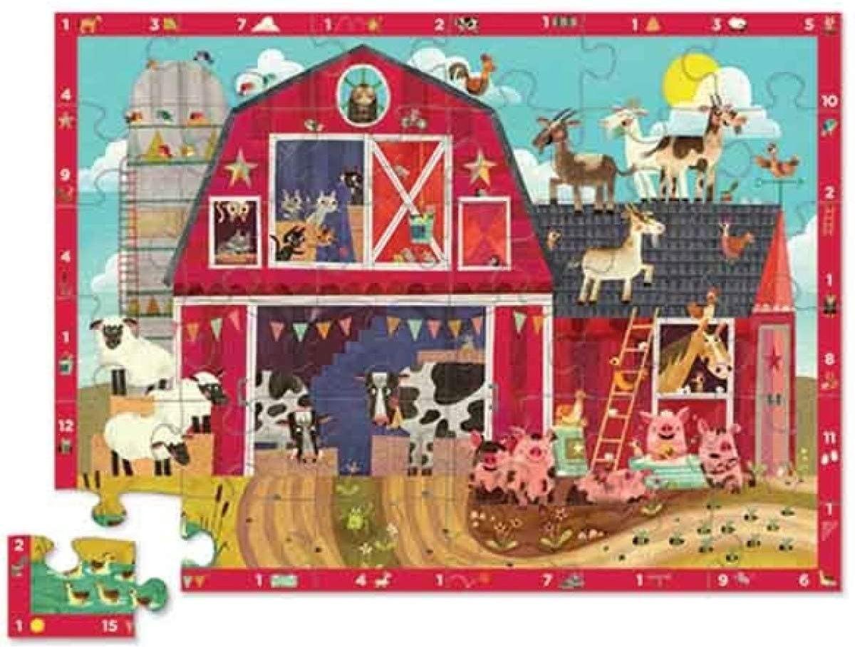 Crocodile Creek 36 pcs Shaped Puzzle/Barnyard 123