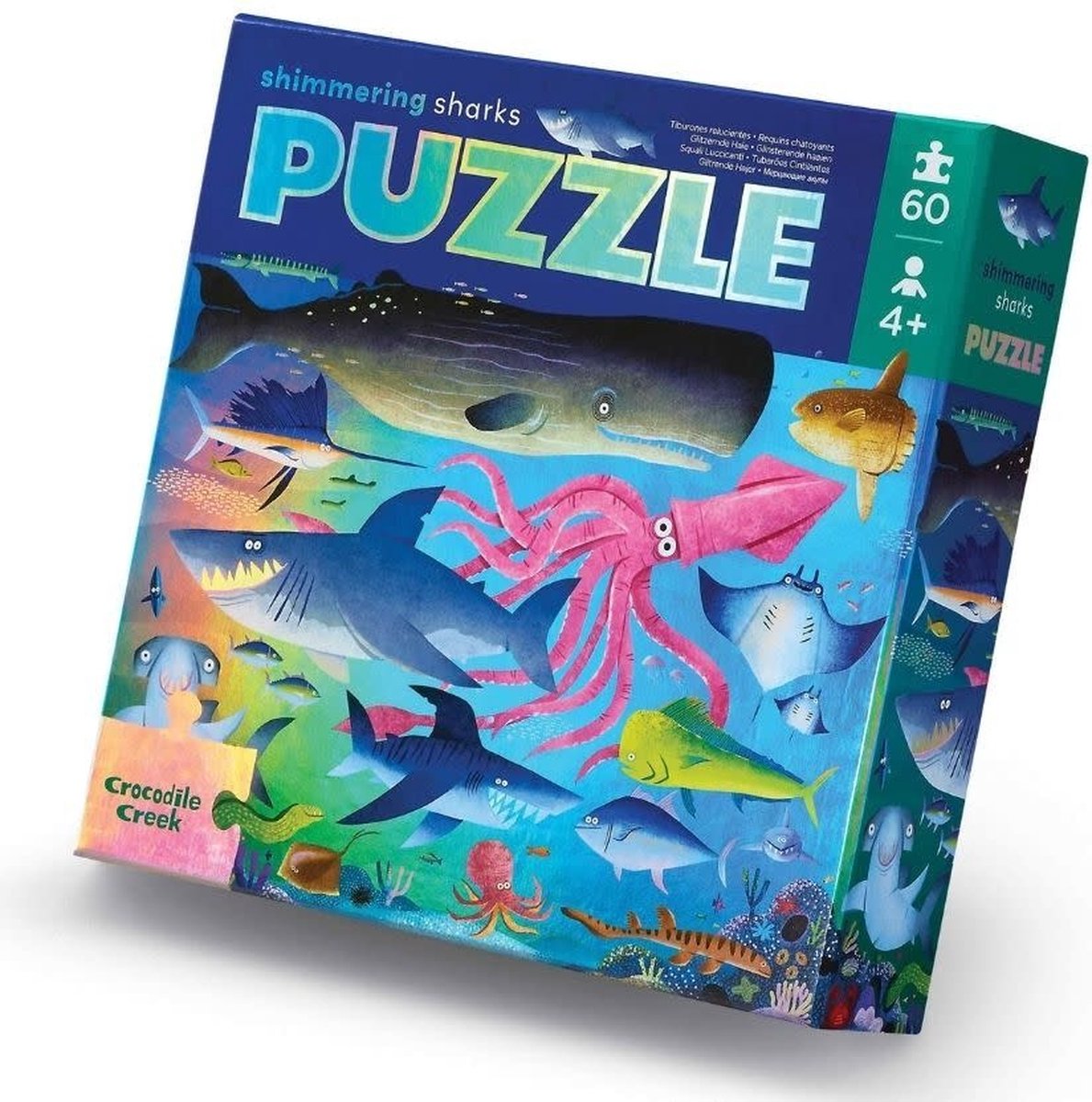 Crocodile Creek Puzzel Shimmering Sharks - 60 stukjes