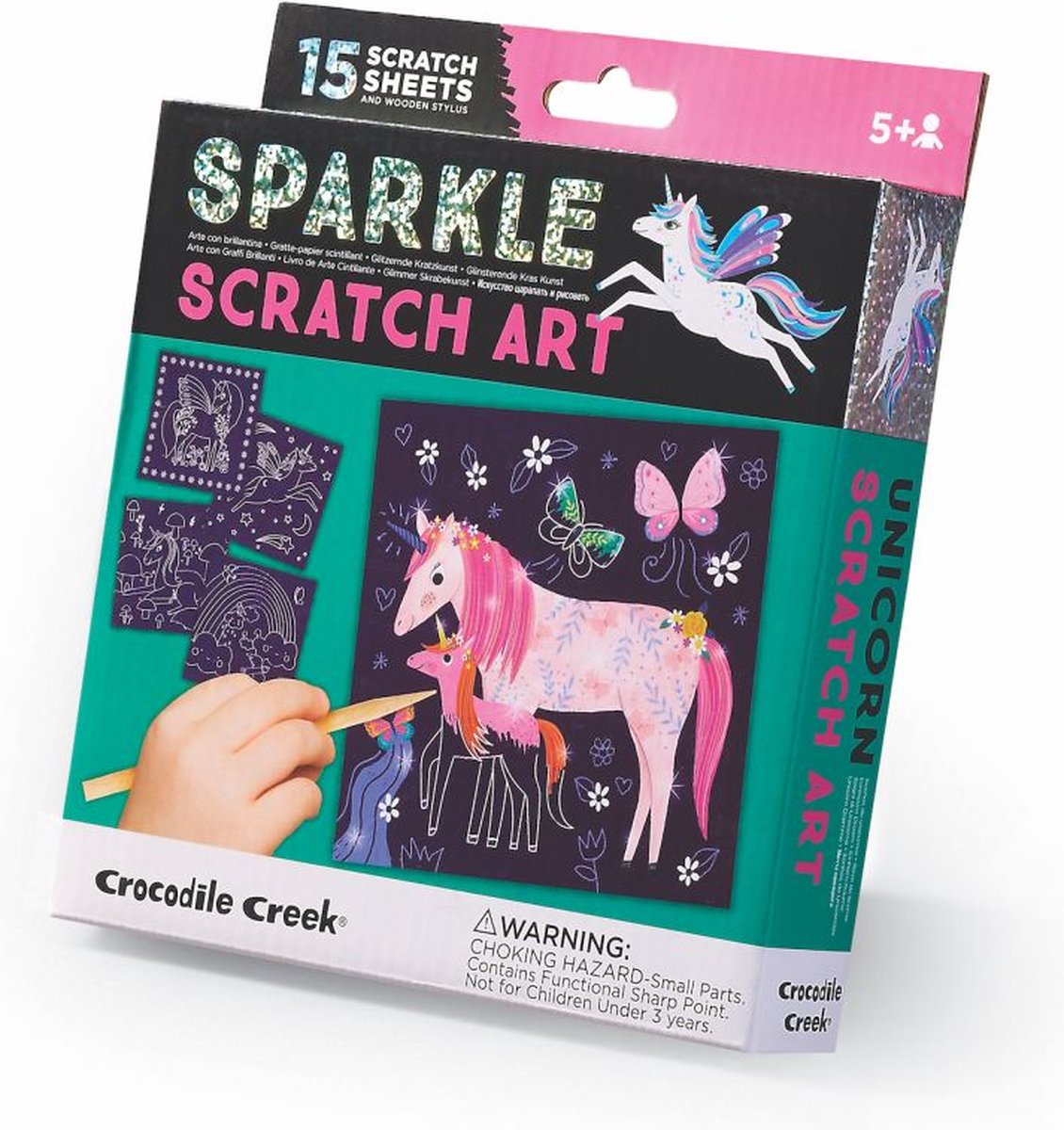 Crocodile Creek Sparkle Kraskaarten Eenhoorn - 15 kaarten