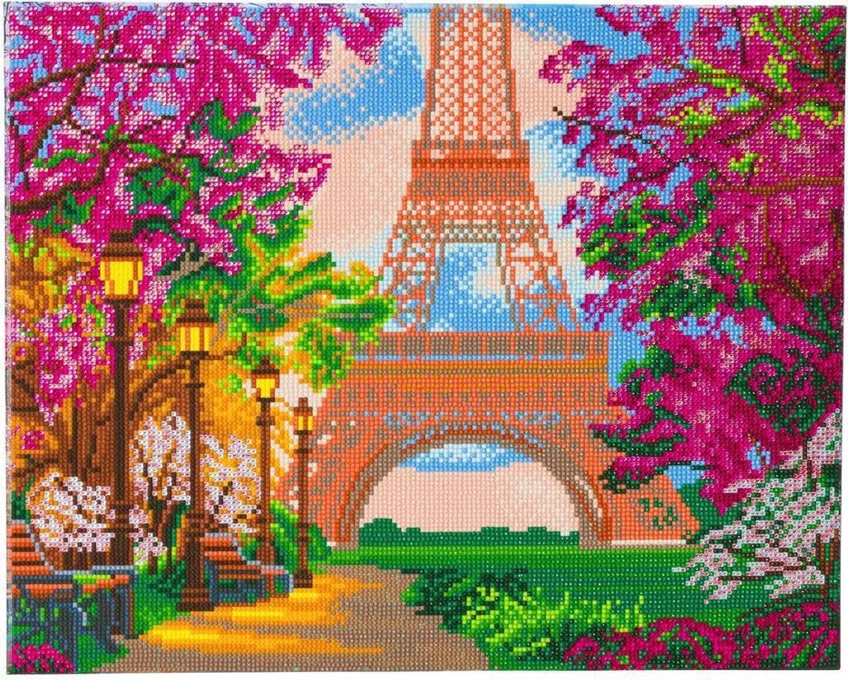 Diamond Painting   Paris in spring / Eifeltoren 40x50 cm, Full Painting