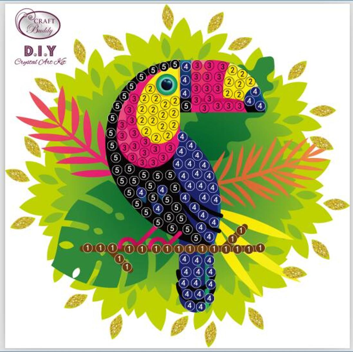 Diamond Painting Crystal Art sticker Toucan incl. gereedschap