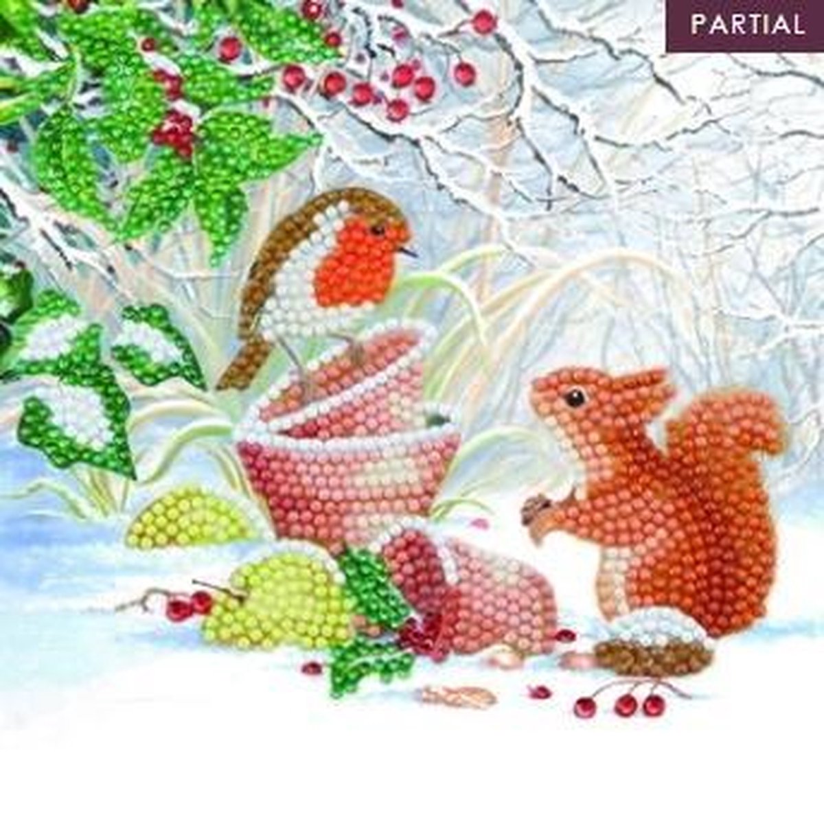 Crystal Art Diamond Painting Kerstkaart Winter Friends