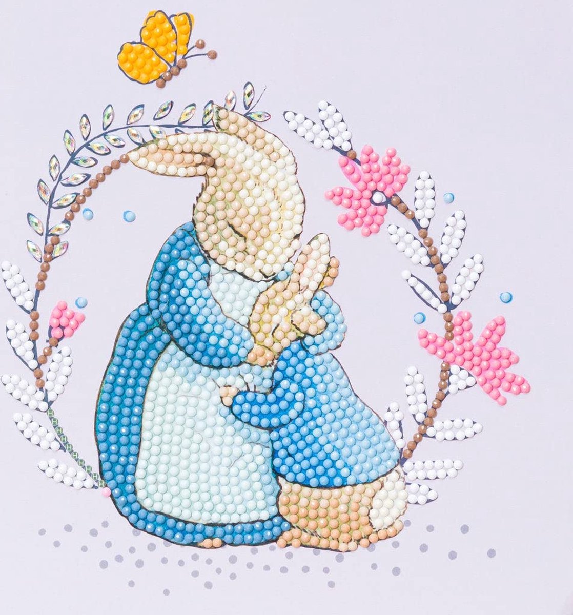 Crystal Card kit Peter Rabbit and Mum (partial) 18 x 18 cm.