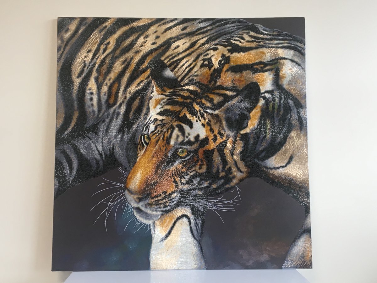 Diamond Painting Crystal Art The Tiger 70x70 cm, Partial Painting