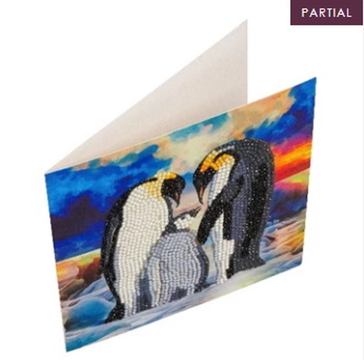 Diamond Painting Kaart Pinguin Familie A83