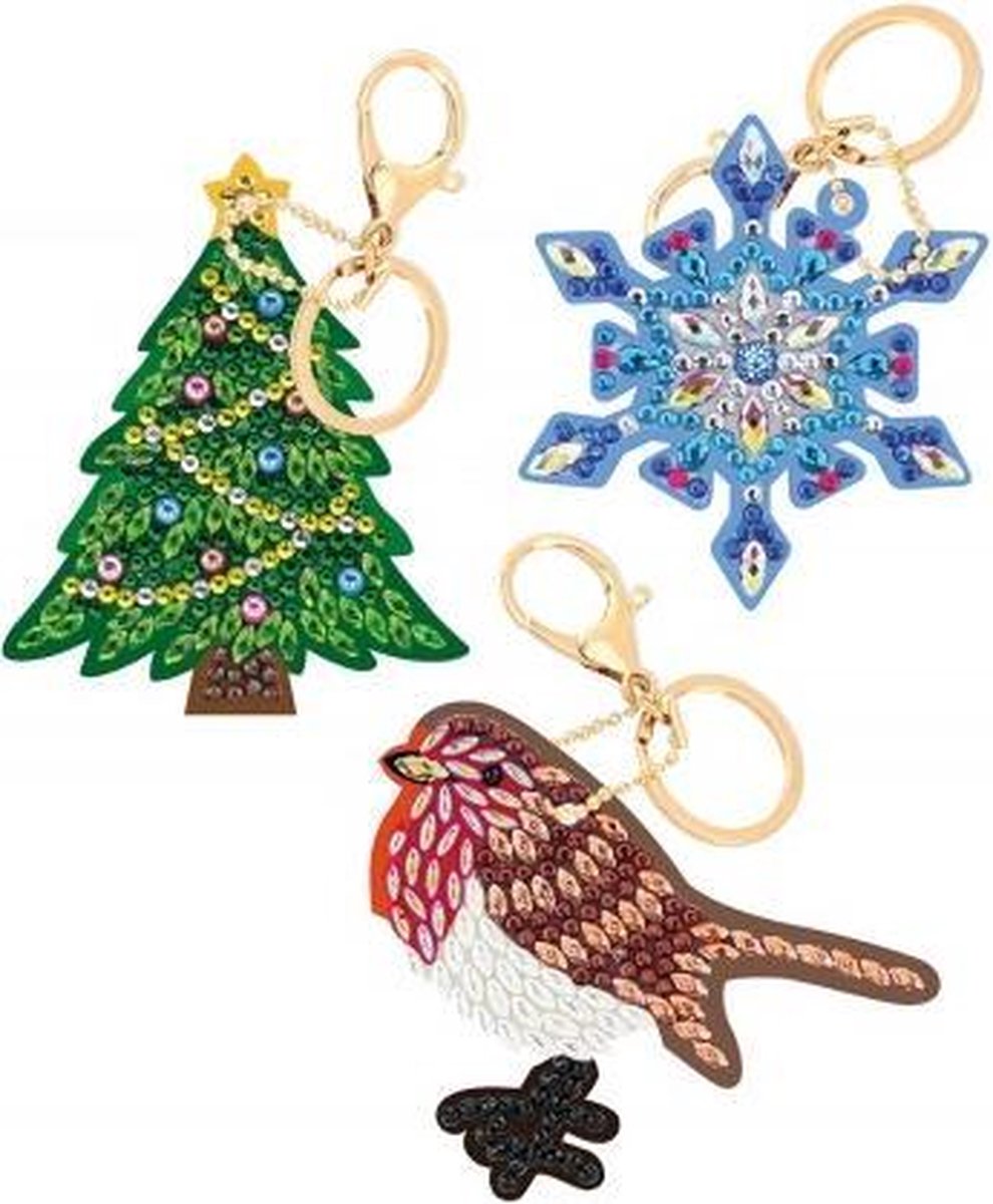 Diamond Painting Sleutelhanger Set Festive Joy