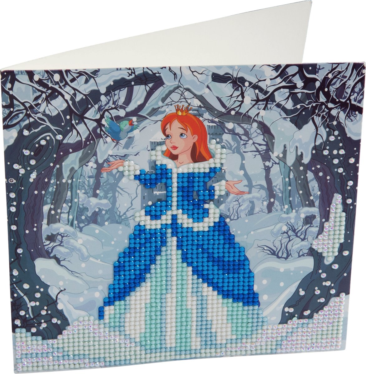 Diamond Painting Crystal Card Kit ® Enchanted Princess 18x18cm, Partial Painting