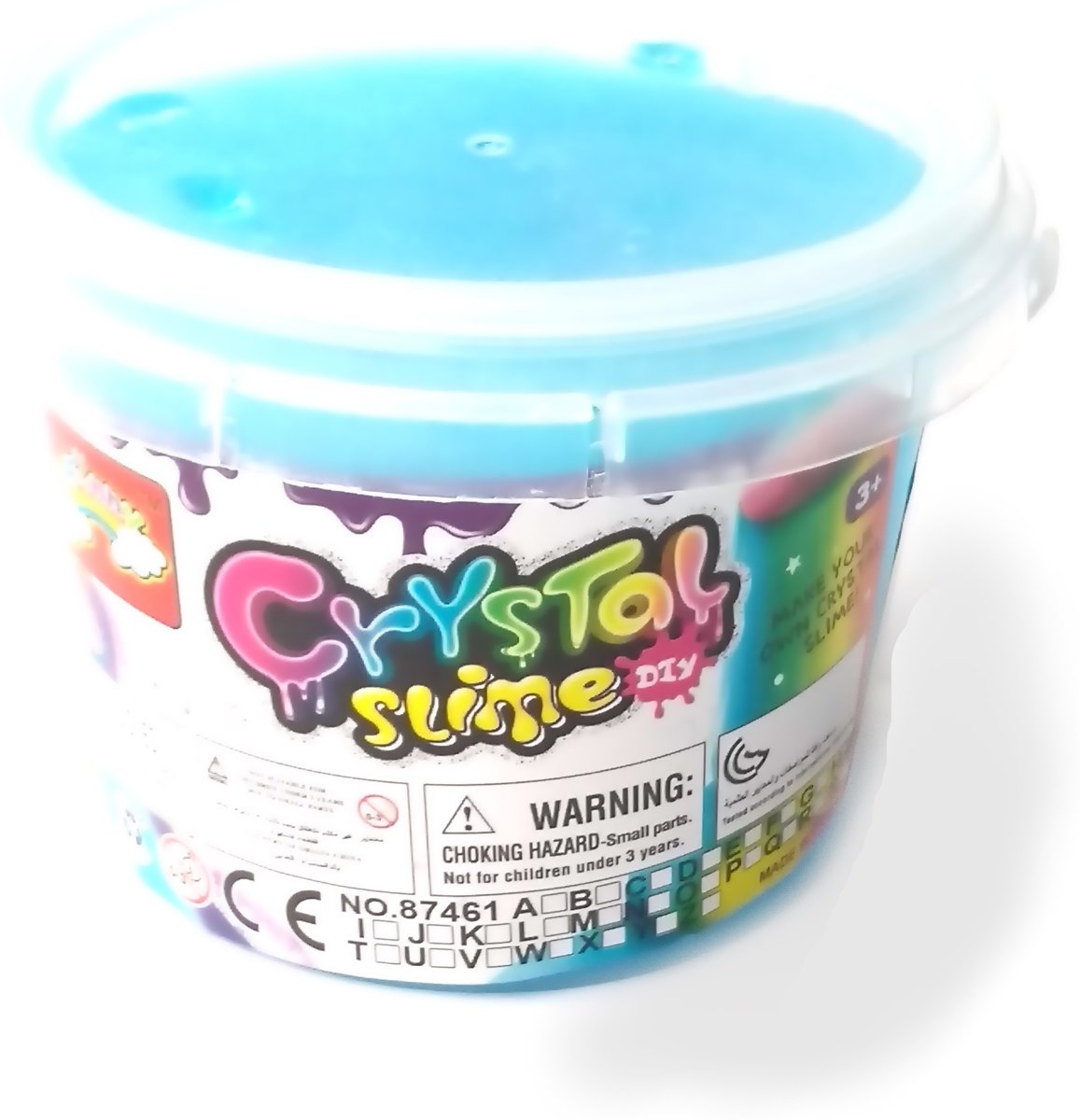 Crystal slijm met glitters 500gr Bucket Blauw