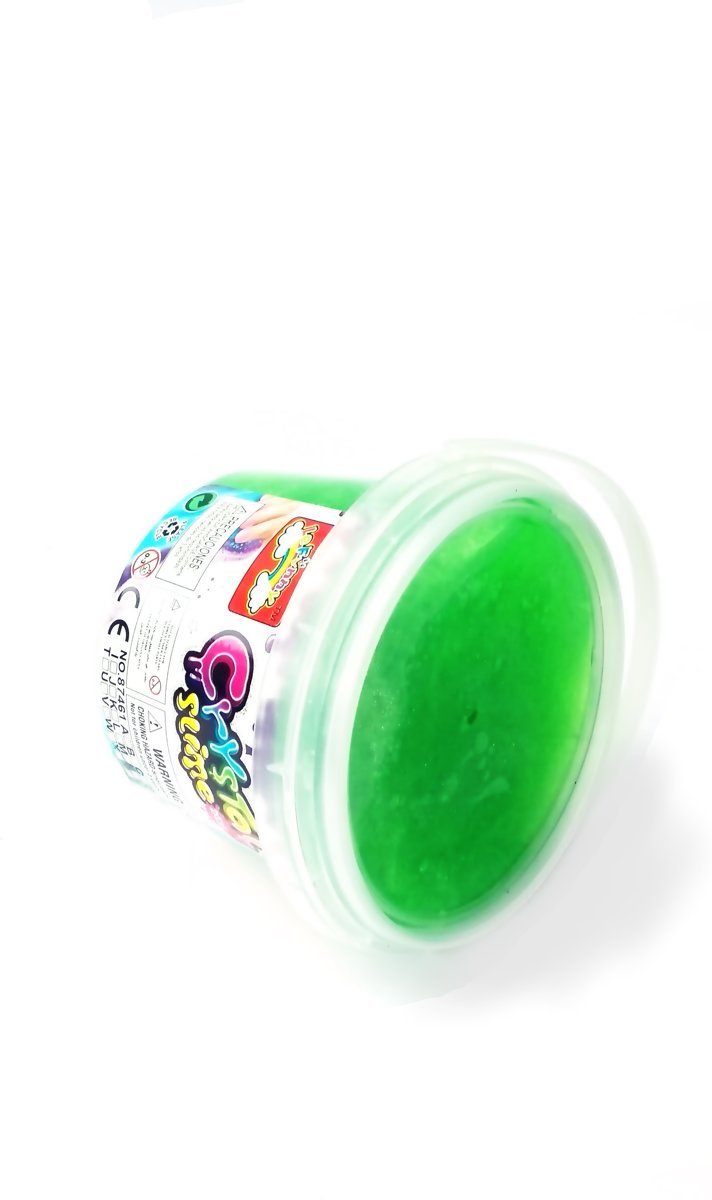 Crystal slijm met glitters 500gr Bucket groen