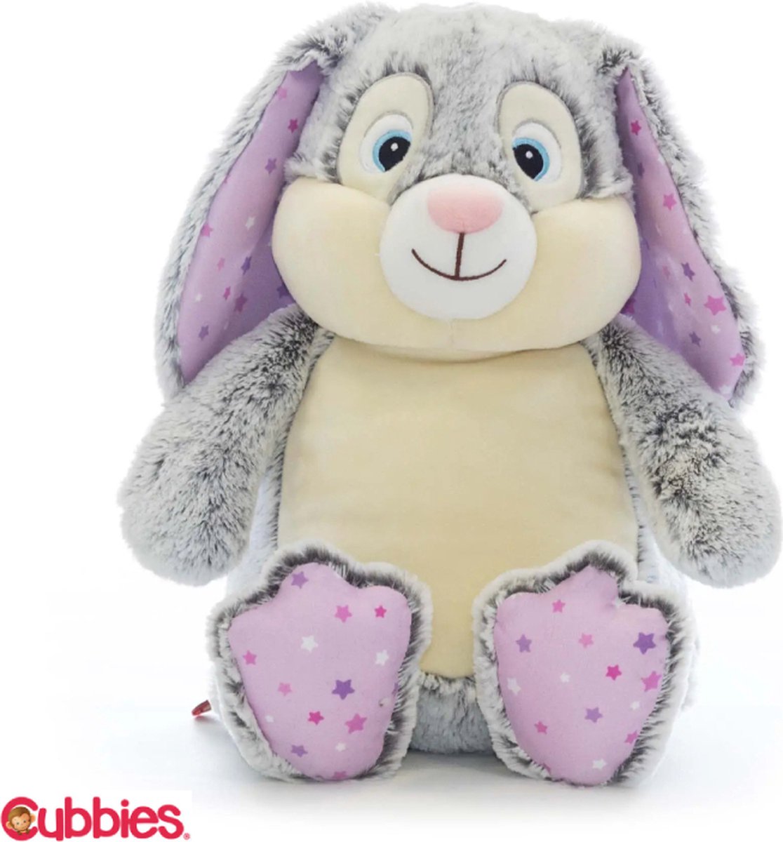 CUBBIES Classic Bunny Clovis Brampton Grijs Konijn Knuffel Bubblegum 30cm