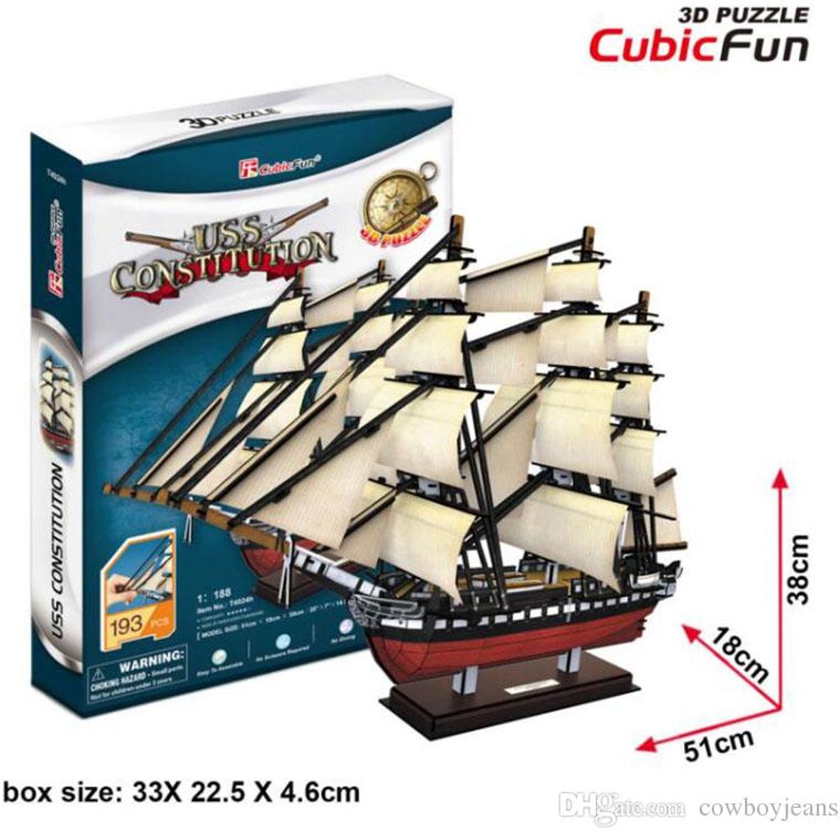 3D puzzel ZEILSCHIP USS CONSTITUTION  fregat