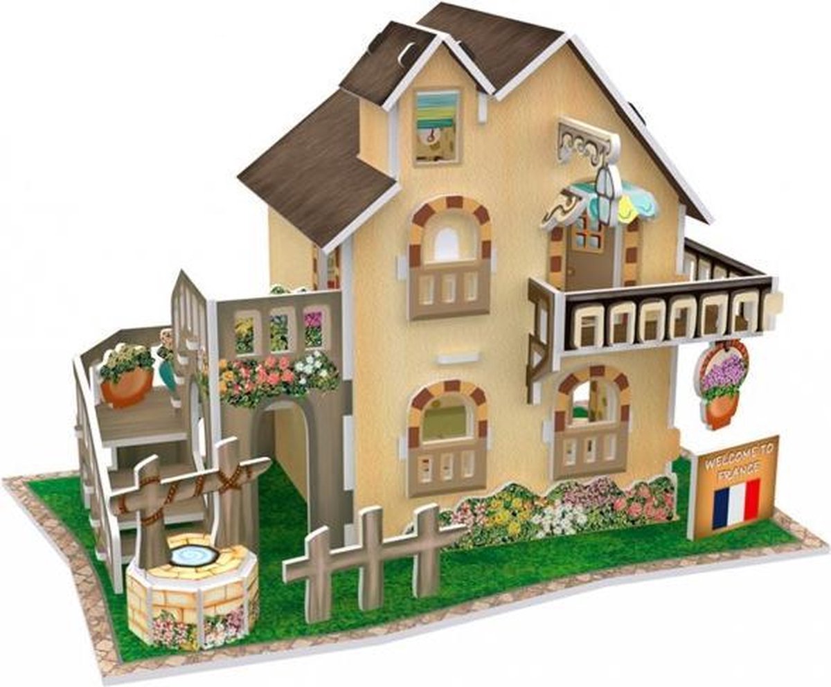 Cubicfun 3d Puzzel Garden Cottage France 16,5 Cm 36 Stukjes