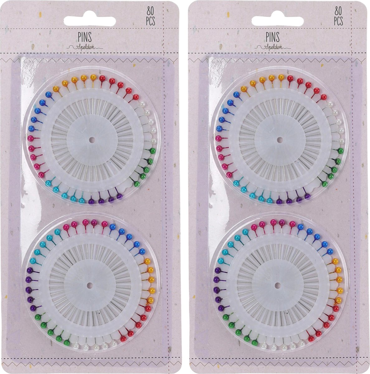 Elegance  en met parel kop/kopspelden/naaispelden - 3.6 cm - gekleurd - 160x stuks - hobby spelden