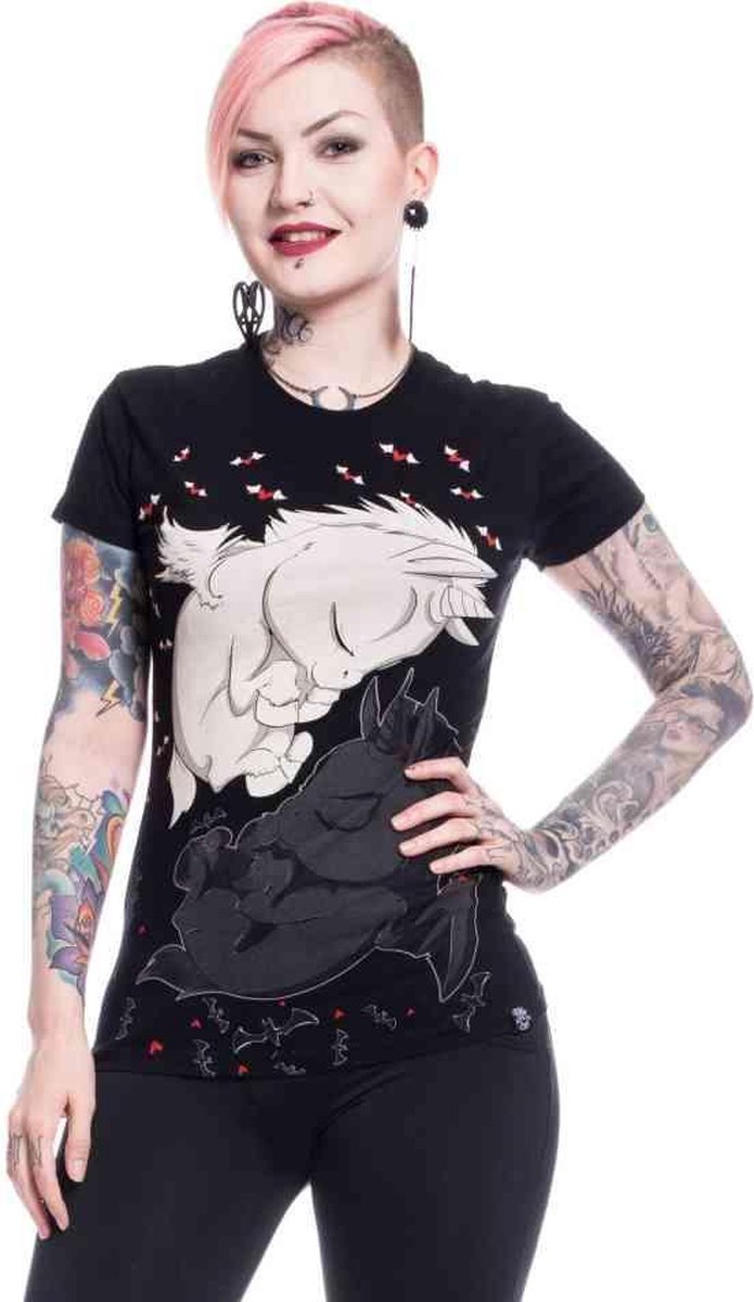 Cupcake Cult Dames Tshirt -XL- UNICORN DREAM Zwart