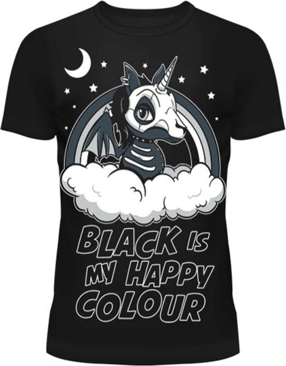 Cupcake Cult Top -L- BLACK IS MY HAPPY COLOUR Zwart