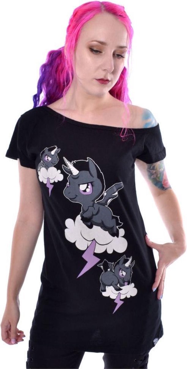 Cupcake Cult Top -XXL- UNICORN CLOUD Zwart