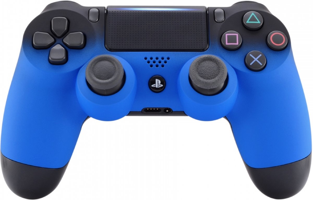 Gradient Soft Touch Zwart / Blauw - Custom PlayStation PS4 Wireless Dualshock 4 V2 Controller