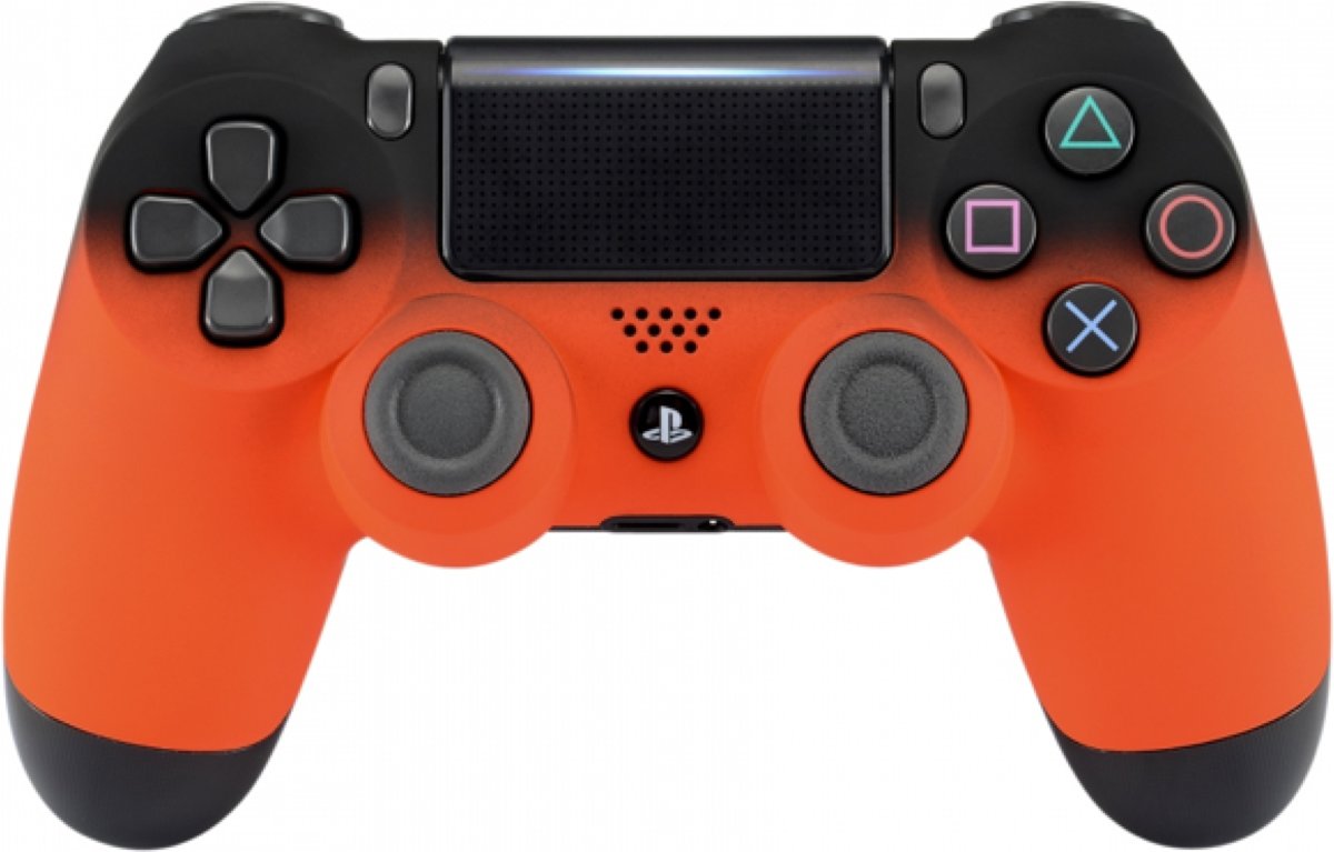 Gradient Soft Touch Zwart / Oranje - Custom Sony PlayStation PS4 Wireless Dualshock 4 V2 Controller