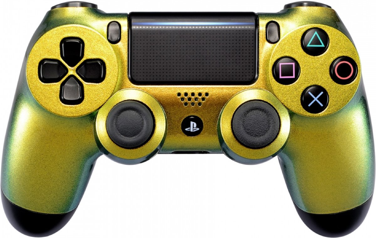 Metallic Chameleon Goud / Groen - Custom PlayStation PS4 Wireless Dualshock 4 V2 Controller