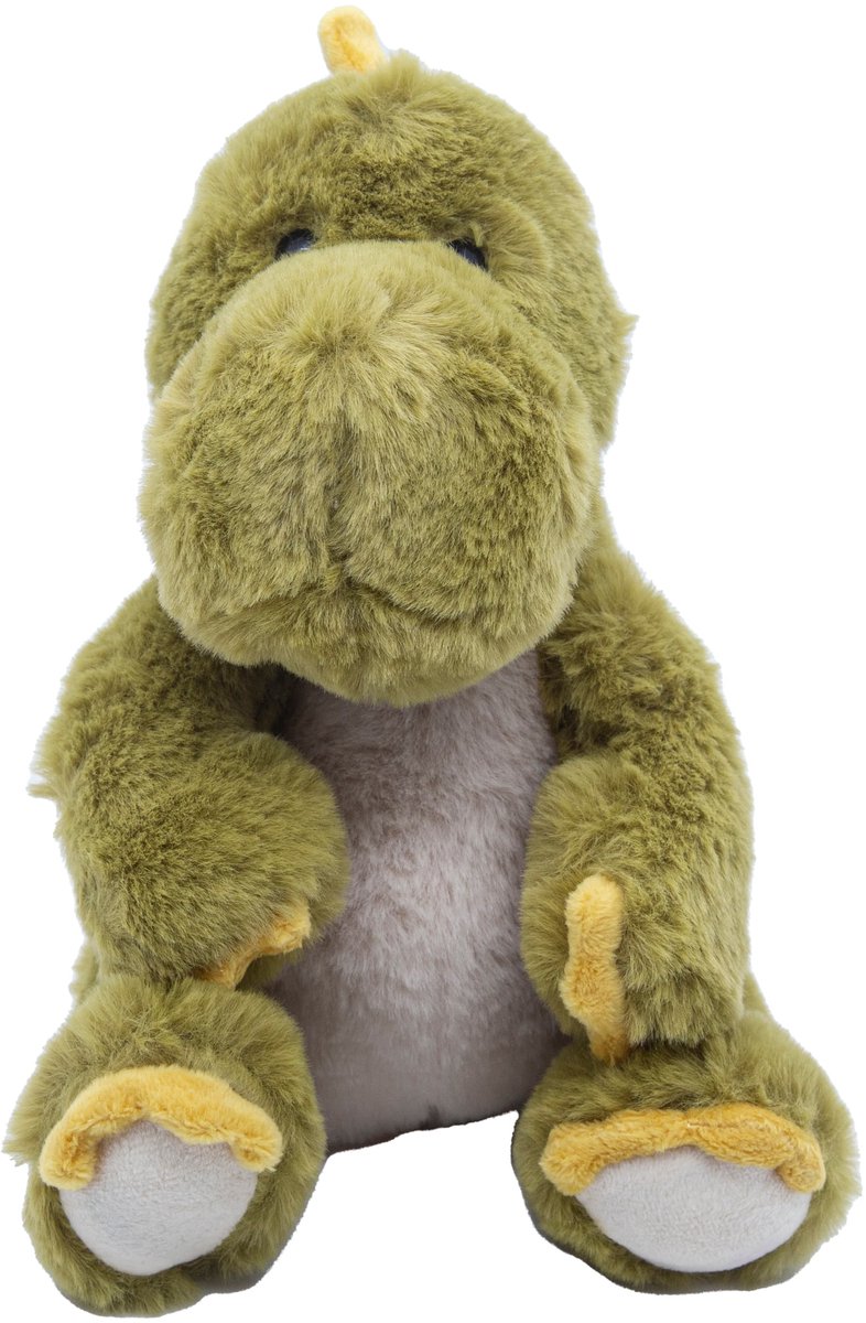 Cute since 1999 - Dinosauruspark - Dinosaurus speelgoed - Groene zitten dino - Baby knuffel - 21cm