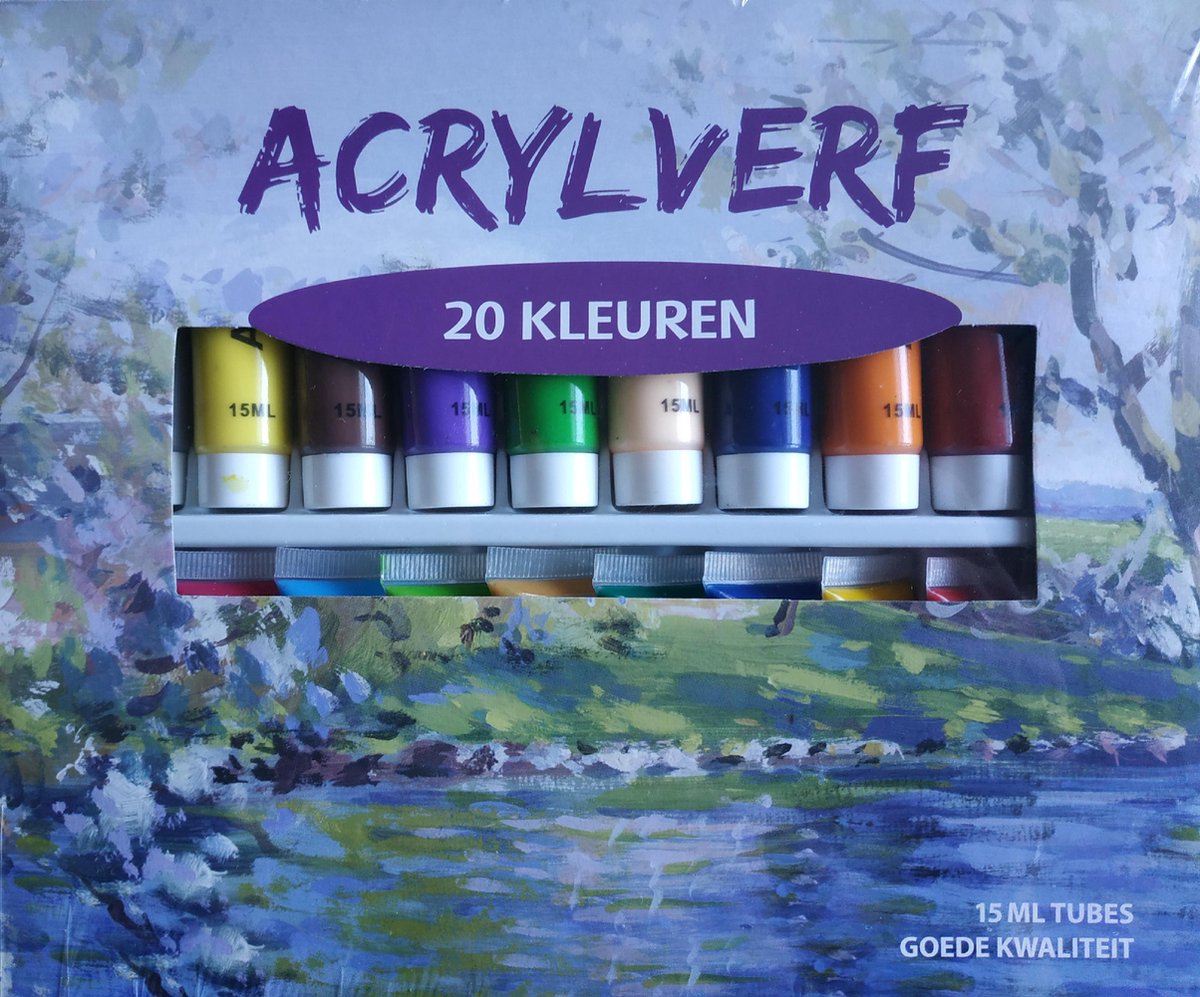 D&F - Acrylverf - 20 Kleuren - Goede kwaliteit