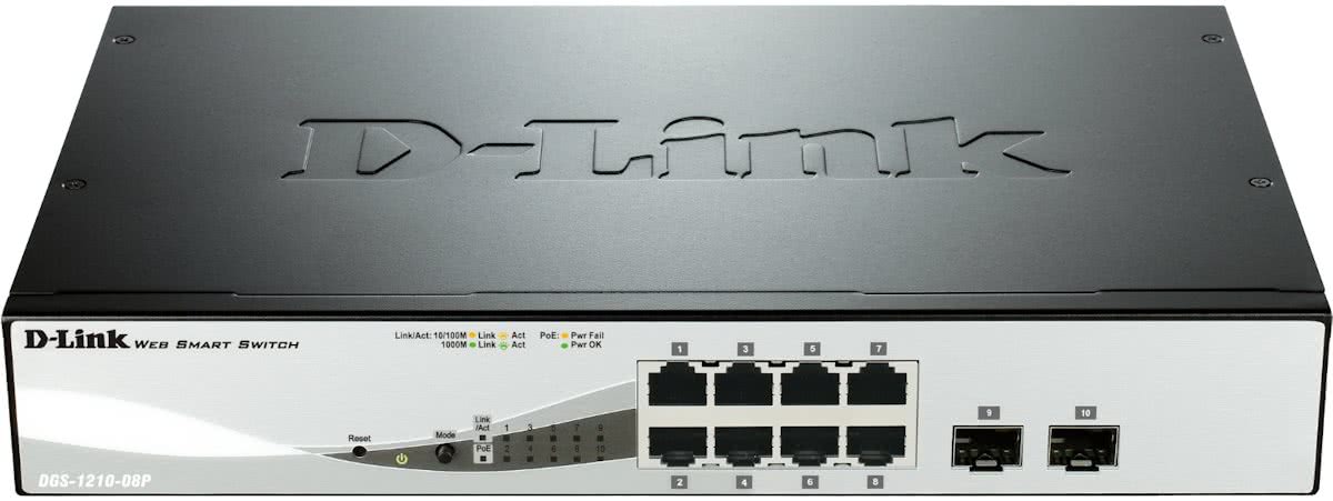 D-Link8-port 10/100/1000 Gigabit PoE Smart Switch