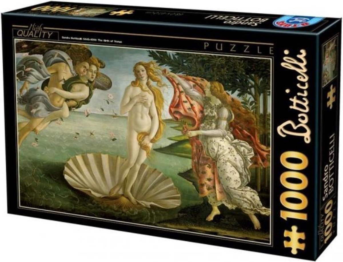 Botticelli - De geboorte van Venus (1000 stukjes, kunst puzzel)