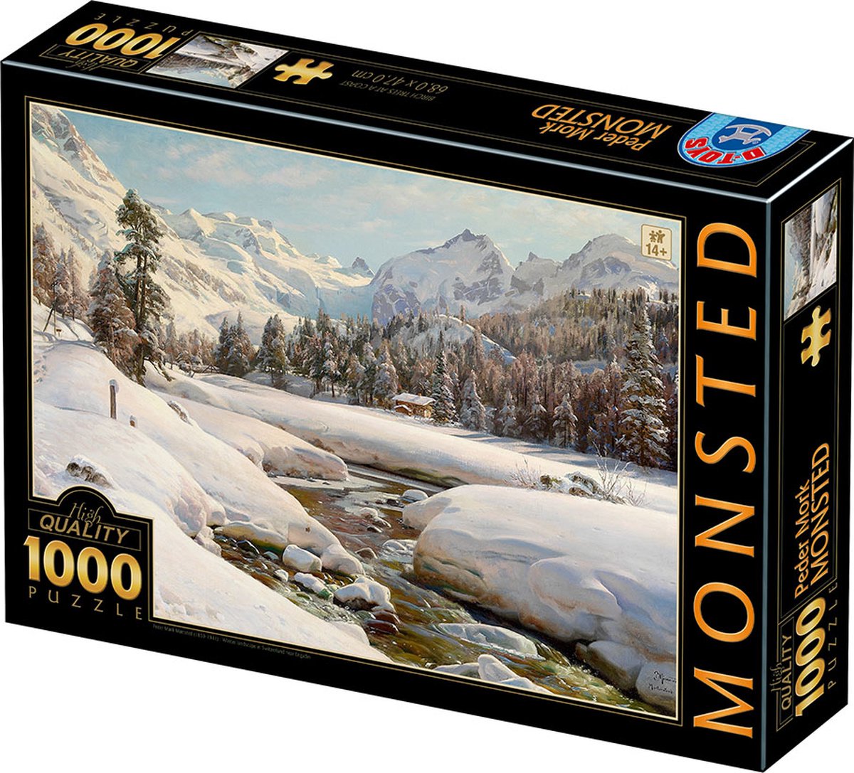 Peder Mork Monstedt - Winterlanschap in Zwitserland bij Encadin (1000 stukjes, kunstpuzzel)