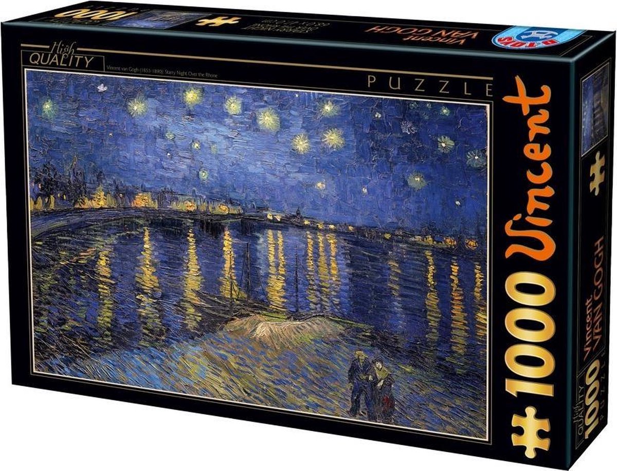 Vincent van Gogh - Sterrenacht over de Rhone (1000 stukjes, kunst puzzel)