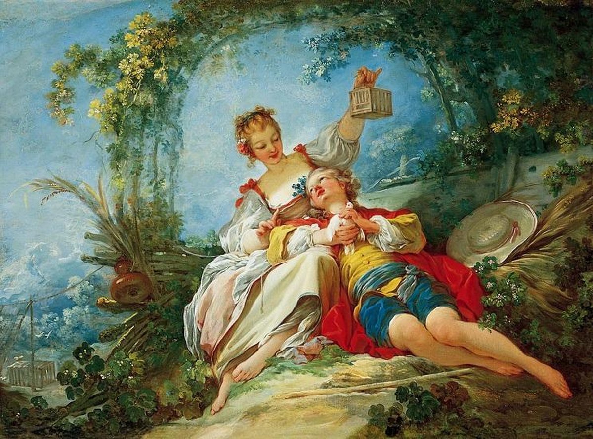 kunst puzzel Fragonard - Smoorverliefd (1000 stukjes)