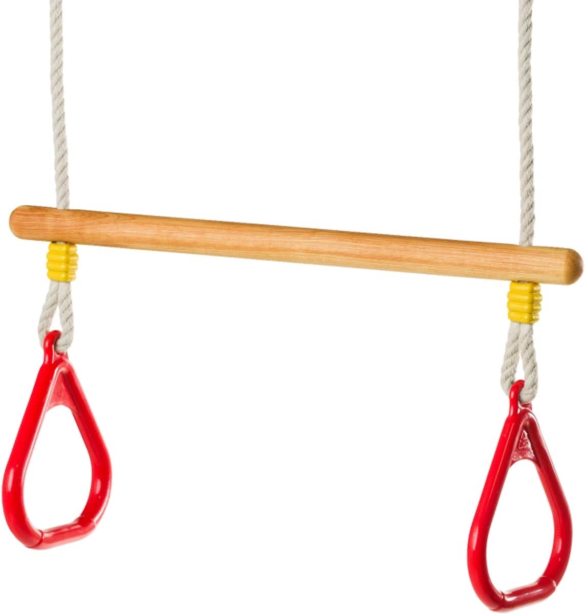 Houten trapeze lijnzaadolie met driehoeksringen Rood PH Touw