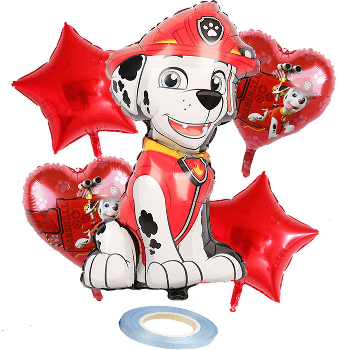 Marshall  - Paw Patrol Set - Helium - Ballonnen - Paw Patrol set 5 delig - Themaverjaardag - Kinderfeest - Versiering