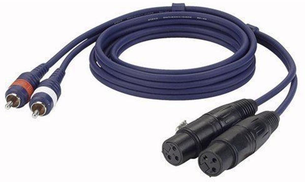 DAP Audio DAP kabel, 2 x XLR Female - 2 x RCA (tulp) Male, 150cm Home entertainment - Accessoires