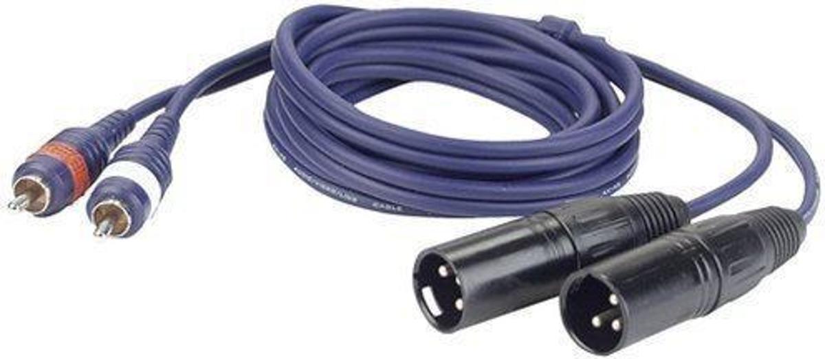 DAP Audio DAP kabel, 2 x XLR Male - 2 x RCA (tulp) Male, 150cm Home entertainment - Accessoires