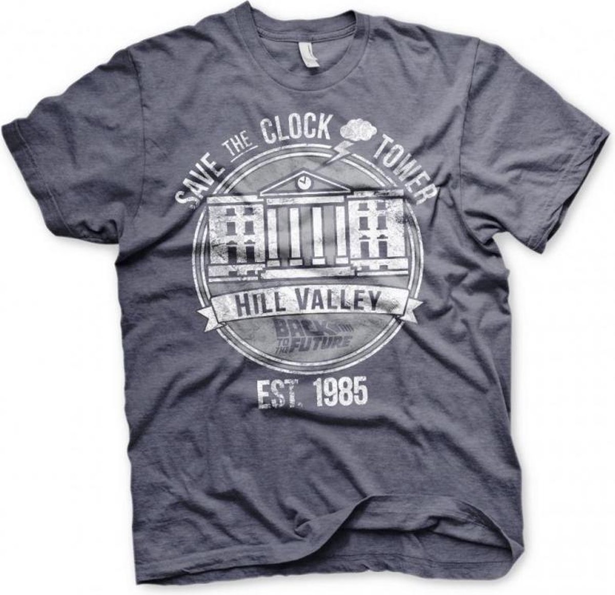 BACK TO THE FUTURE - T-Shirt Save the Clock Tower - Navy Heather (S)