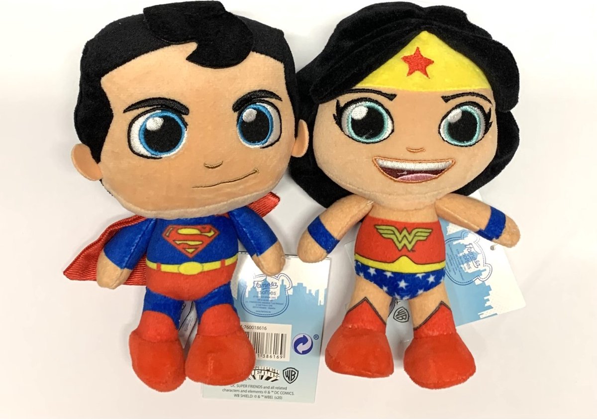 DC Comics - Superman & Wonder Woman Knuffel - Pluch - 32 cm - Knuffel set