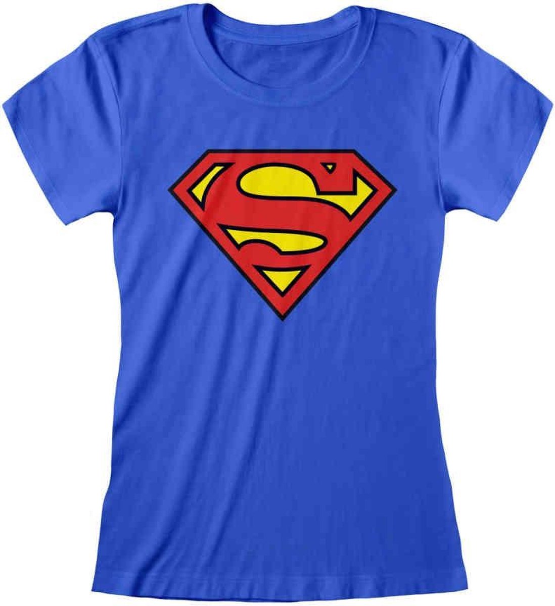 DC Comics Superman Dames Tshirt -S- Logo Blauw